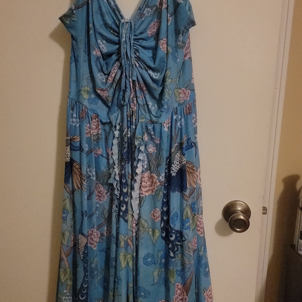 Floral Blue Maxi Dress